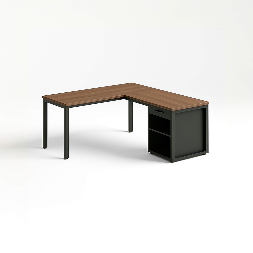 [FURN_1118] Eckschreibtisch mit Sitz auf der linken Seite